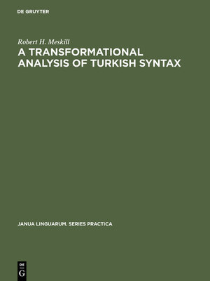 cover image of A transformational analysis of Turkish syntax